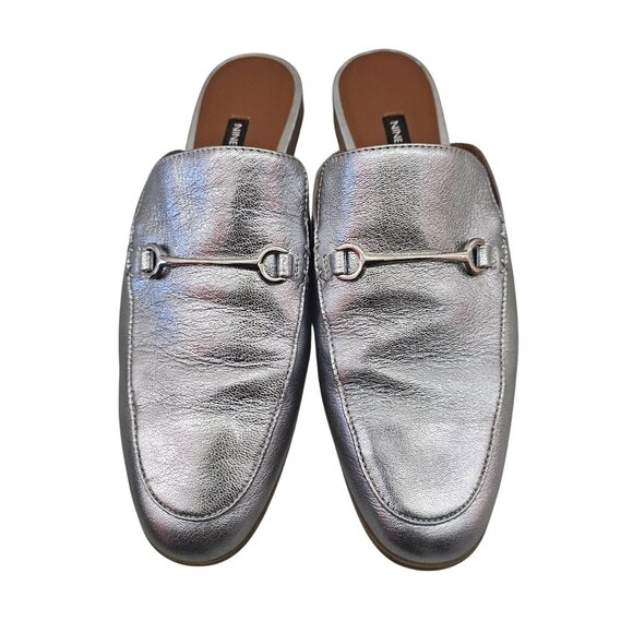 Nine West Walkos Metallic Leather Slip-On Mules Size 10M - Picture 3 of 7